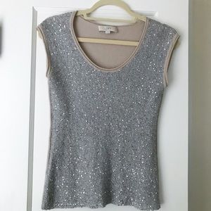 Loft | Shimmer Cap Sleeve Knit Top